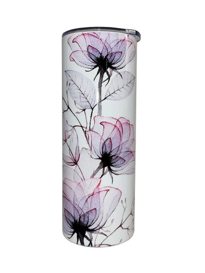 FLORAL PURPLE WATERCOLOUR TUMBLER - Image 2