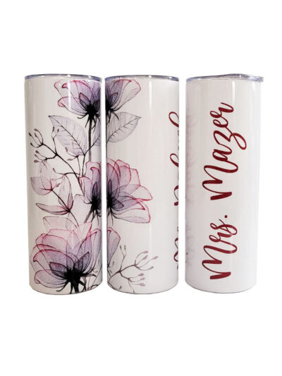 FLORAL PURPLE WATERCOLOUR TUMBLER