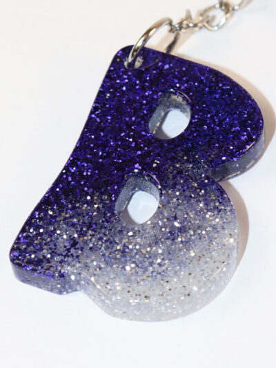 Customized Gifts Keychain letter B keychain in purple-glass 5 CANADA