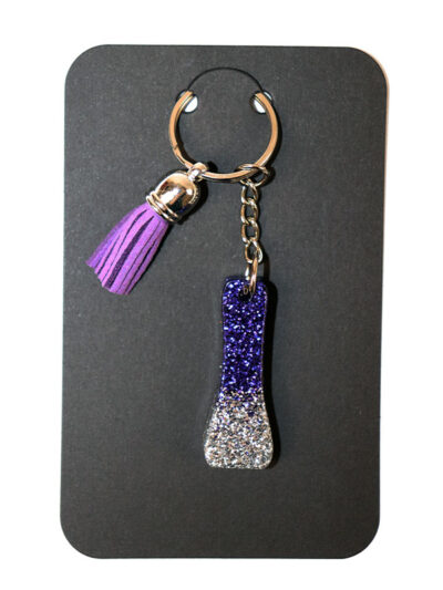 GLITTER KEYCHAIN LETTER I (purple-silver) - Image 3