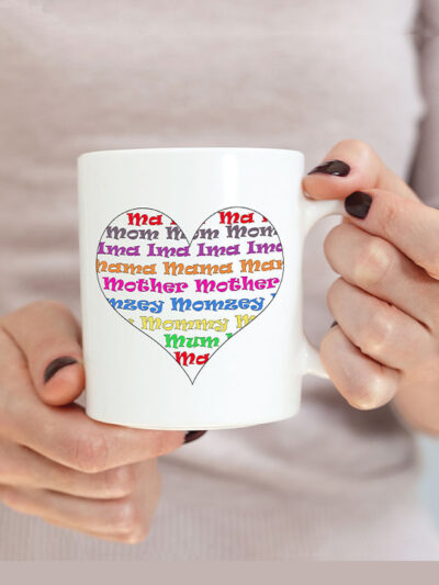 ceramic mug gift for mom with a heart design, mother's day gift