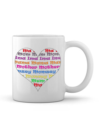 ceramic mug gift for mom with a heart design, mother's day gift