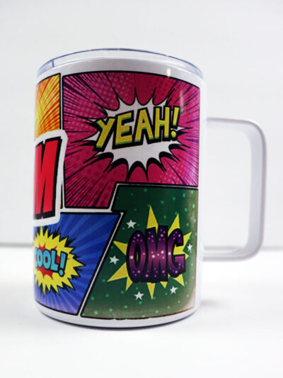 ravel mug in comic bubble style for mom