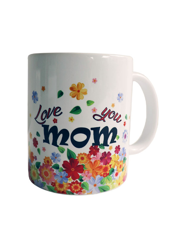 love you mom floral mug