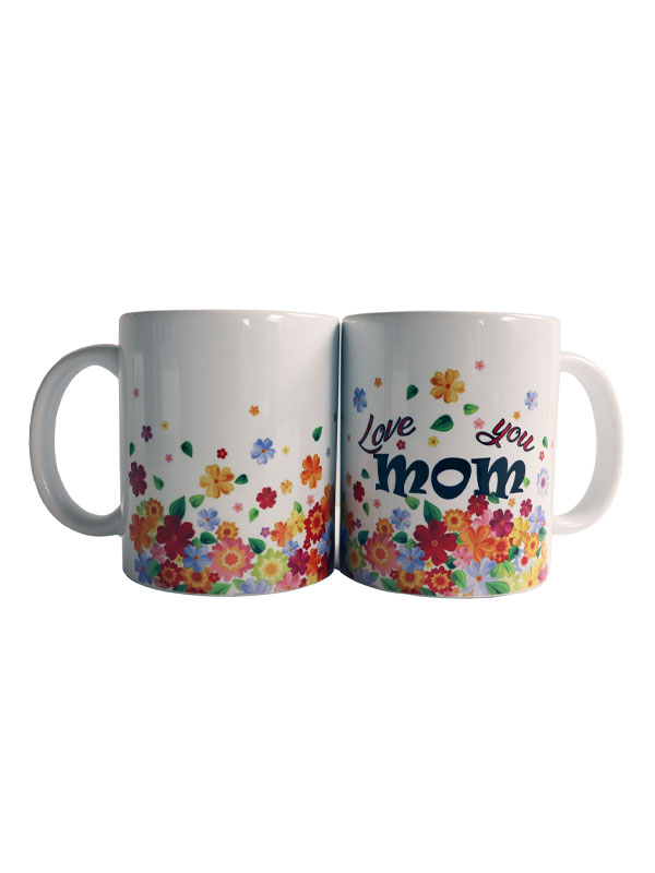 love you mom floral mug